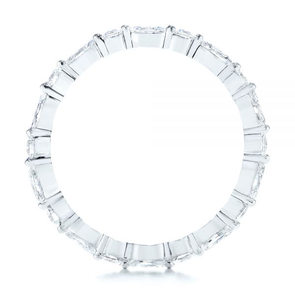14k White Gold 14k White Gold Custom Marquise And Round Diamond Eternity Wedding Band - Front View - 105700