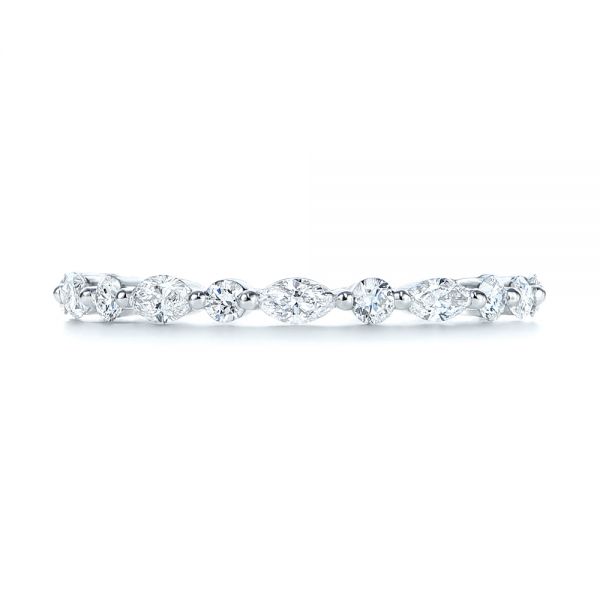 14k White Gold 14k White Gold Custom Marquise And Round Diamond Eternity Wedding Band - Top View - 105700