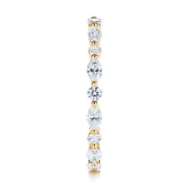 18k Yellow Gold 18k Yellow Gold Custom Marquise And Round Diamond Eternity Wedding Band - Side View -  105700