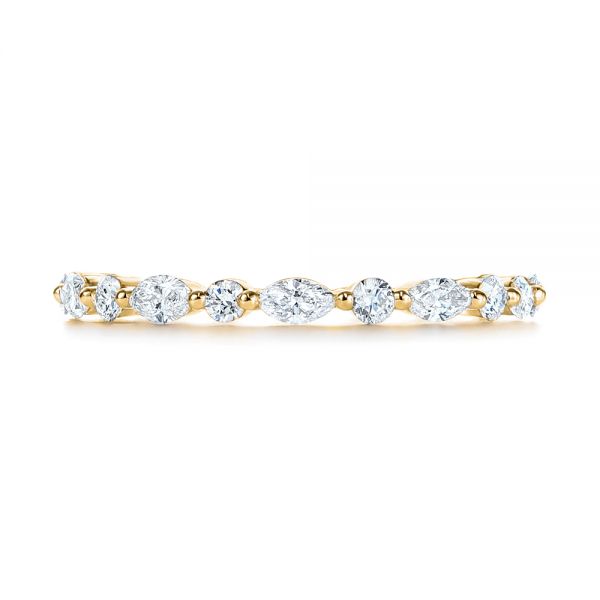 18k Yellow Gold 18k Yellow Gold Custom Marquise And Round Diamond Eternity Wedding Band - Top View -  105700
