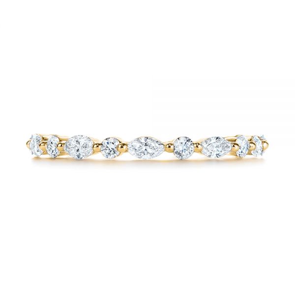 18k Yellow Gold 18k Yellow Gold Custom Marquise And Round Diamond Eternity Wedding Band - Top View - 105700