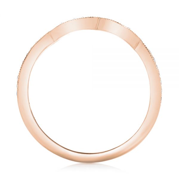 14k Rose Gold 14k Rose Gold Custom Matching Diamond Wedding Band - Front View -  102867