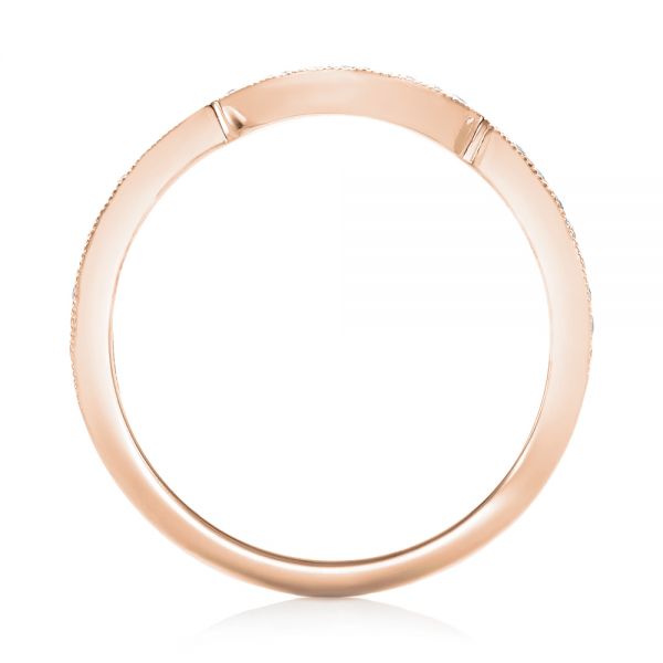 14k Rose Gold 14k Rose Gold Custom Matching Diamond Wedding Band - Front View - 102879