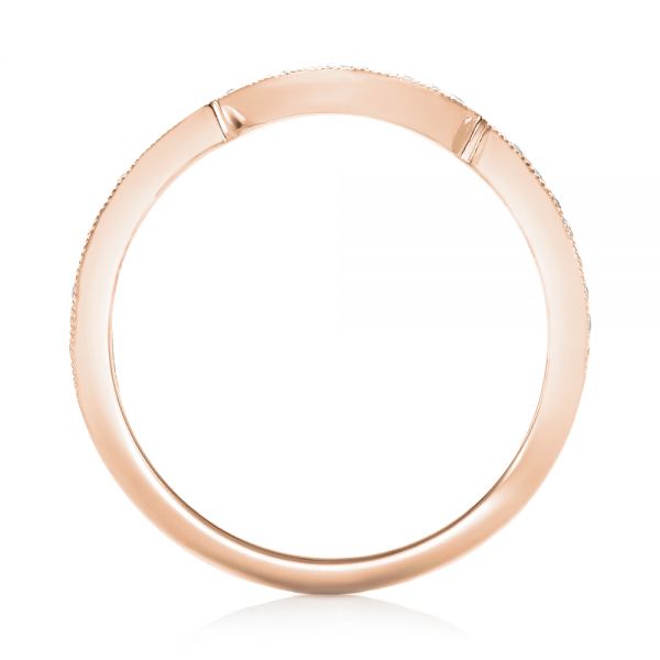 14k Rose Gold 14k Rose Gold Custom Matching Diamond Wedding Band - Front View -  102879