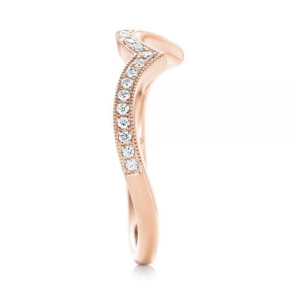 14k Rose Gold 14k Rose Gold Custom Matching Diamond Wedding Band - Side View - 102879
