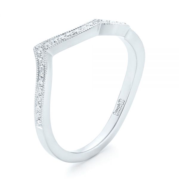  Platinum Platinum Custom Matching Diamond Wedding Band - Three-Quarter View -  102867