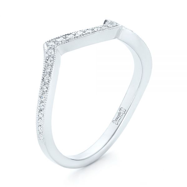  Platinum Platinum Custom Matching Diamond Wedding Band - Three-Quarter View -  102879