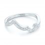 14k White Gold Custom Matching Diamond Wedding Band - Flat View -  102867 - Thumbnail