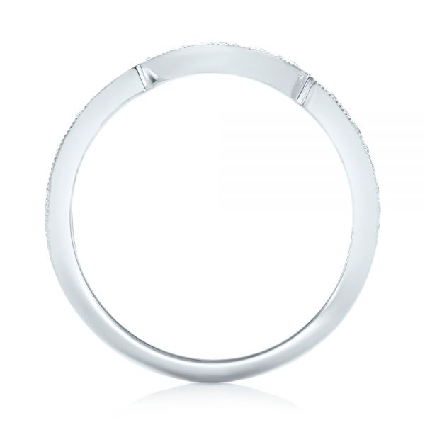 14k White Gold Custom Matching Diamond Wedding Band - Front View - 102879