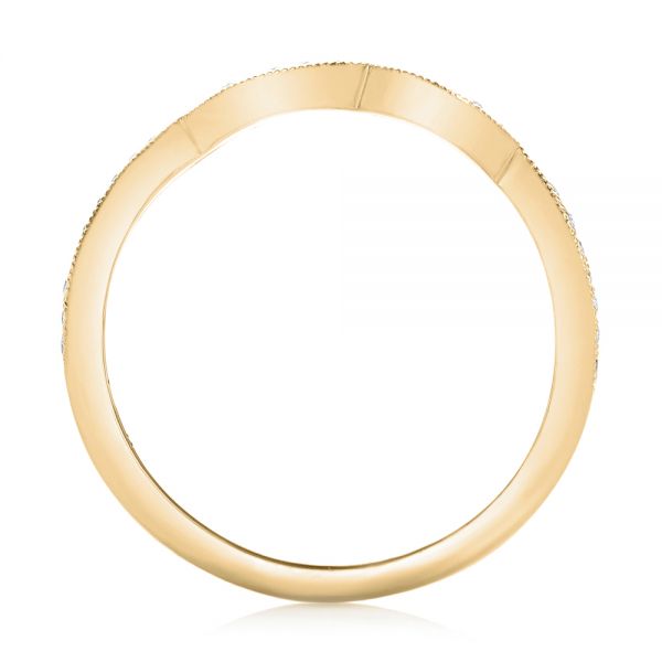 14k Yellow Gold 14k Yellow Gold Custom Matching Diamond Wedding Band - Front View - 102867