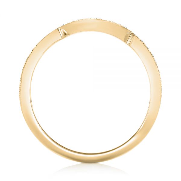 14k Yellow Gold 14k Yellow Gold Custom Matching Diamond Wedding Band - Front View - 102879