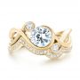 18k Yellow Gold 18k Yellow Gold Custom Matching Diamond Wedding Band - Top View -  102867 - Thumbnail