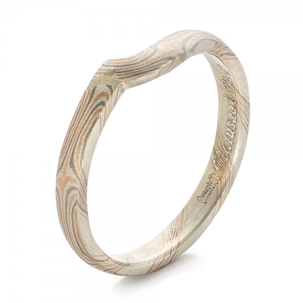 Custom Mokume Wedding Band - Three-Quarter View -  102168