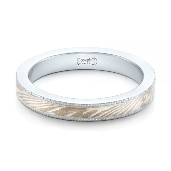 Custom Mokume Wedding Band - Flat View - 102200