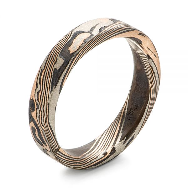 Custom Mokume Women's Wedding Band - Image