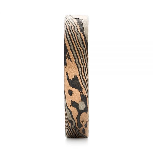 Custom Mokume Women's Wedding Band - Side View -  103376