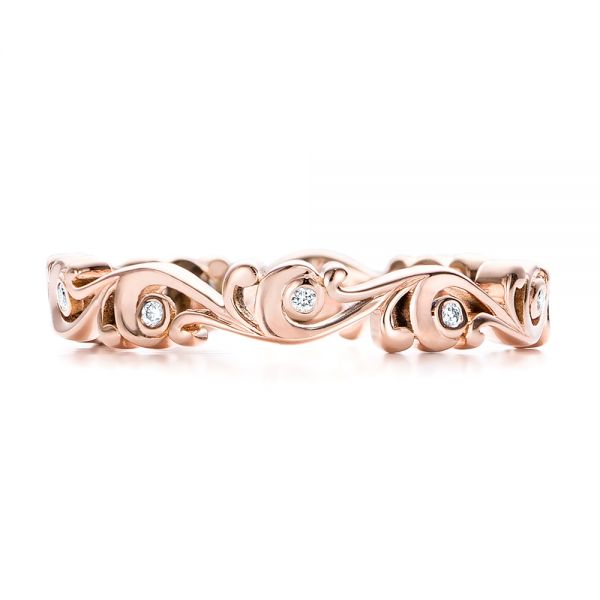 14k Rose Gold Custom Organic Diamond Eternity Band - Top View -  101221