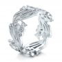  Platinum Custom Organic Diamond Eternity Band - Three-Quarter View -  102159 - Thumbnail