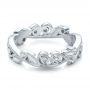 14k White Gold Custom Organic Diamond Eternity Band - Flat View -  100843 - Thumbnail