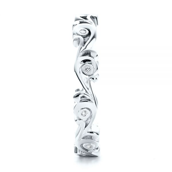 14k White Gold 14k White Gold Custom Organic Diamond Eternity Band - Side View - 101221