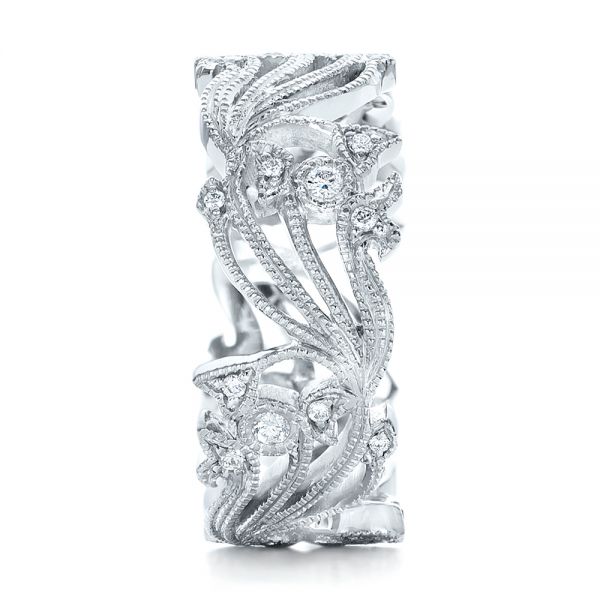 Platinum Custom Organic Diamond Eternity Band - Side View - 102159