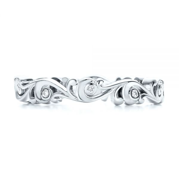 14k White Gold 14k White Gold Custom Organic Diamond Eternity Band - Top View - 101221