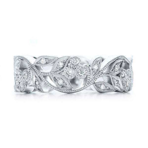  Platinum Custom Organic Diamond Eternity Band - Top View -  101470