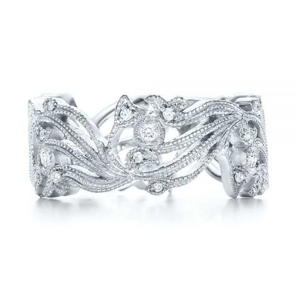 Platinum Custom Organic Diamond Eternity Band - Top View - 102159