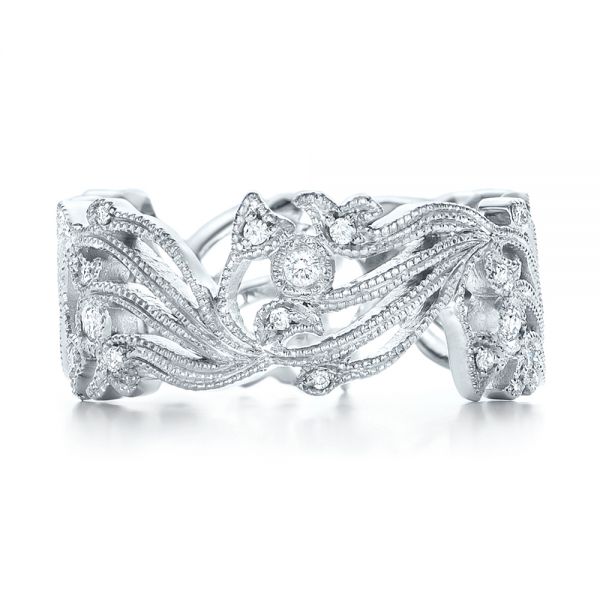  Platinum Custom Organic Diamond Eternity Band - Top View -  102159