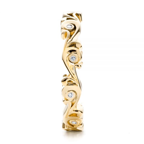 18k Yellow Gold 18k Yellow Gold Custom Organic Diamond Eternity Band - Side View -  101221