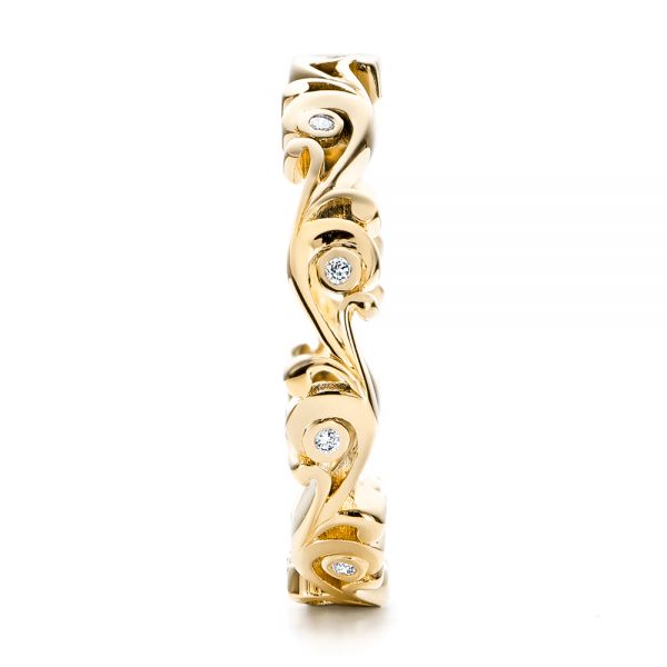 14k Yellow Gold 14k Yellow Gold Custom Organic Diamond Eternity Band - Side View -  101221