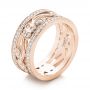 18k Rose Gold 18k Rose Gold Custom Organic Diamond Wedding Ring - Three-Quarter View -  102164 - Thumbnail