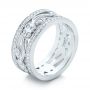 14k White Gold 14k White Gold Custom Organic Diamond Wedding Ring - Three-Quarter View -  102164 - Thumbnail