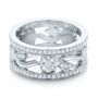 18k White Gold Custom Organic Diamond Wedding Ring - Flat View -  102164 - Thumbnail