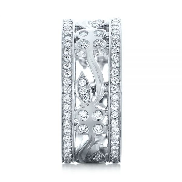  Platinum Platinum Custom Organic Diamond Wedding Ring - Side View -  102164