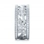 18k White Gold Custom Organic Diamond Wedding Ring - Side View -  102164 - Thumbnail