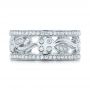 18k White Gold Custom Organic Diamond Wedding Ring - Top View -  102164 - Thumbnail