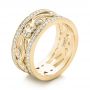 14k Yellow Gold 14k Yellow Gold Custom Organic Diamond Wedding Ring - Three-Quarter View -  102164 - Thumbnail