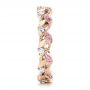 14k Rose Gold 14k Rose Gold Custom Organic Pink Sapphire And Diamond Wedding Band - Side View -  102273 - Thumbnail