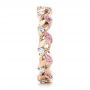 14k Rose Gold 14k Rose Gold Custom Organic Pink Sapphire And Diamond Wedding Band - Side View -  102273 - Thumbnail