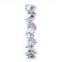 18k White Gold Custom Organic Pink Sapphire And Diamond Wedding Band - Side View -  102273 - Thumbnail
