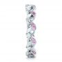 18k White Gold Custom Organic Pink Sapphire And Diamond Wedding Band - Side View -  102273 - Thumbnail