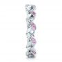 14k White Gold 14k White Gold Custom Organic Pink Sapphire And Diamond Wedding Band - Side View -  102273 - Thumbnail