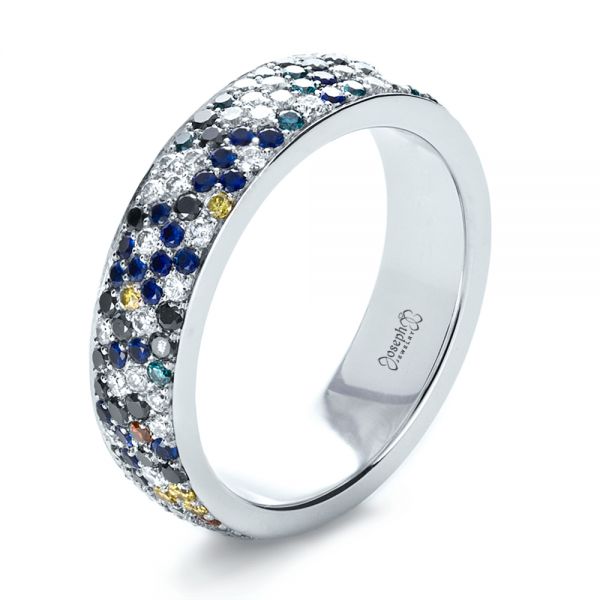 Custom Pattern Diamond Pave Engagement Band - Image