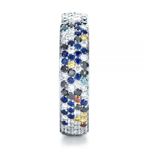 Custom Pattern Diamond Pave Engagement Band - Side View - 1137