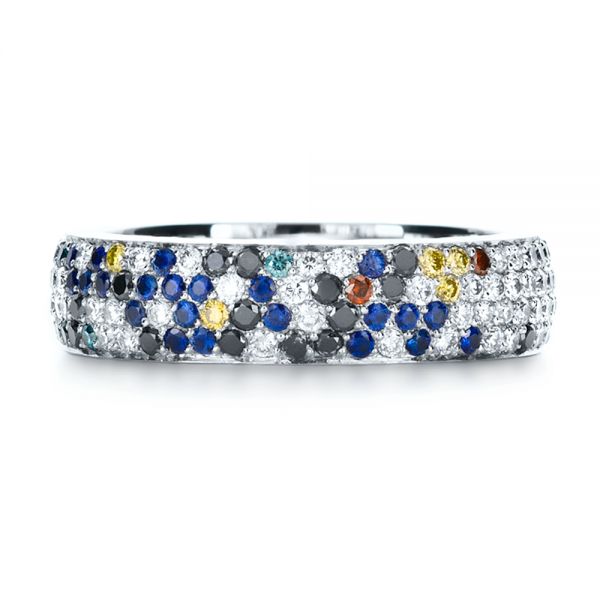 Custom Pattern Diamond Pave Engagement Band - Top View - 1137