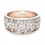 18k Rose Gold 18k Rose Gold Custom Pave Diamond Ring - Flat View -  1171 - Thumbnail
