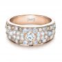 14k Rose Gold 14k Rose Gold Custom Pave Diamond Ring - Flat View -  1171 - Thumbnail