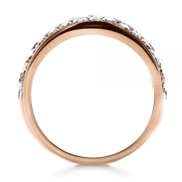14k Rose Gold 14k Rose Gold Custom Pave Diamond Ring - Front View - 1171