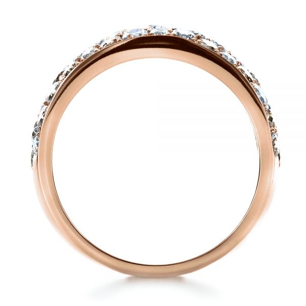 14k Rose Gold 14k Rose Gold Custom Pave Diamond Ring - Front View -  1171